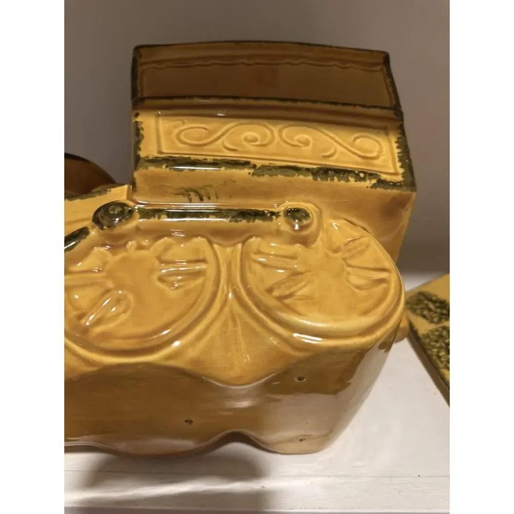 Vtg 1962 McCoy Train Engine Cookie Jar - USA Glaze Locomotive #207 Excellent